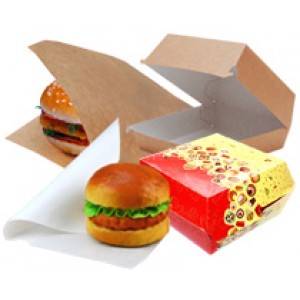 Упаковка для гамбургеров и бургеров (Коробки, бумажные Уголоки, Обертки) 