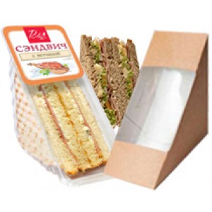Упаковка для сэндвичей, бутербродов (бумажная и пластиковая) 