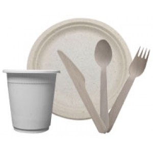 Одноразовая биоразлагаемая посуда (стаканчики, тарелки, ложки вилки) 