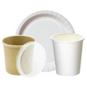 Одноразовая посуда из картона (тарелки, стаканчики, супницы). Печать логотипа 