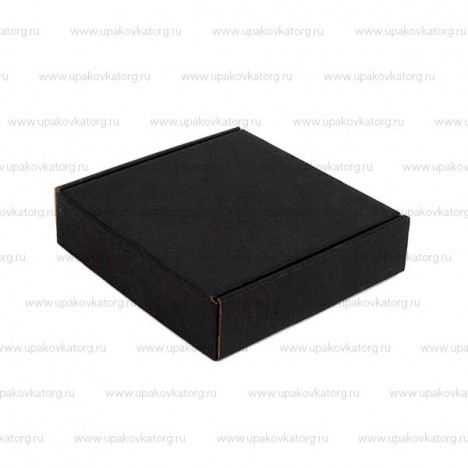Самосборная коробка 140х140х35мм черная картонная