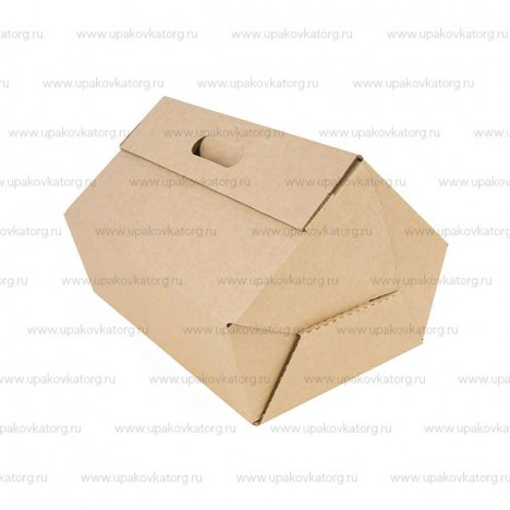 Самосборная пятигранная коробка с ручкой картон