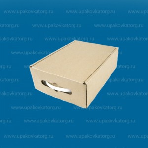 Картонная коробка 220х320х100-600х400х140мм с ручкой