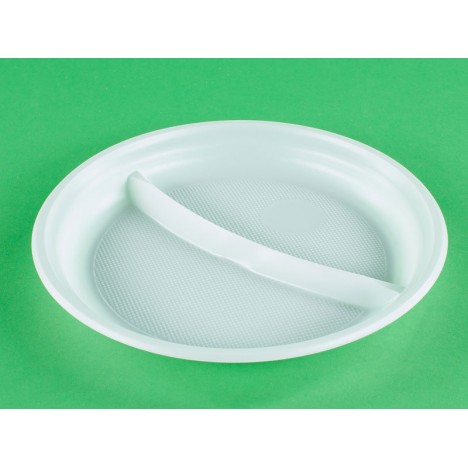 Пластиковая тарелка d-210 мм, 2 секции, ПС