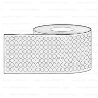 Полипропиленовая этикетка прозрачная круглая 10х10 мм в рулоне