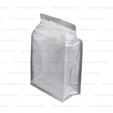 Пакет восьмишовный прозрачный с плоским дном замок зип-лок