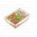 Контейнер для салатов бумажный 400 мл 120х85х45 мм с прозрачной крышкой PE, крафт 