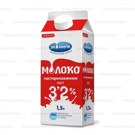 Тетра Пак для молока с гребешком 0,5 - 1,5 л
