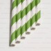 Трубочка зеленая в полоску бумажная