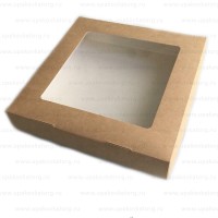 Коробка для печенья 200х200х40 мм с окном картон