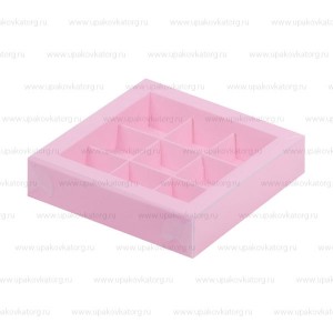 Коробка для 9 конфет с крышкой 155x155x30 мм