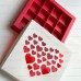 Коробка для 16 конфет с сердечками 200x200x30 мм