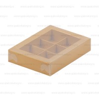 Коробка для 6 конфет с крышкой 155x115x30 мм