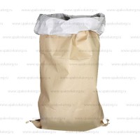 Открытые ламинированные 2-сл бумажные мешки с прошитым дном 105х26 см крафт
