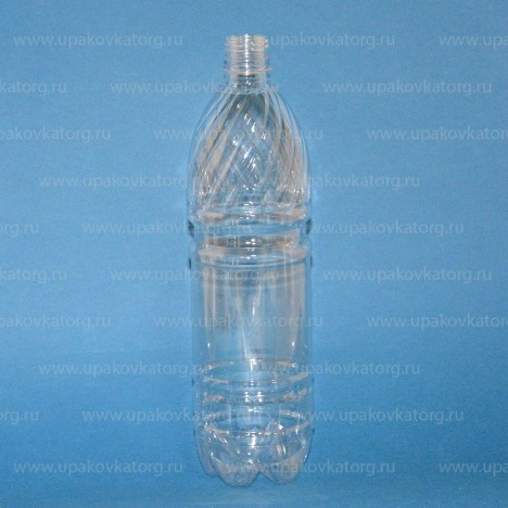 Бутылка 1 л, прозрачная, ПЭТ, с крышкой