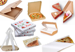 Квадратные и треугольные коробки для пиццы