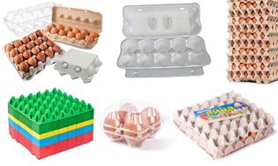 Бумажные лотки, пластиковые контейнеры для яиц