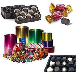 Упаковка для конфет, конфеты в разной упаковке