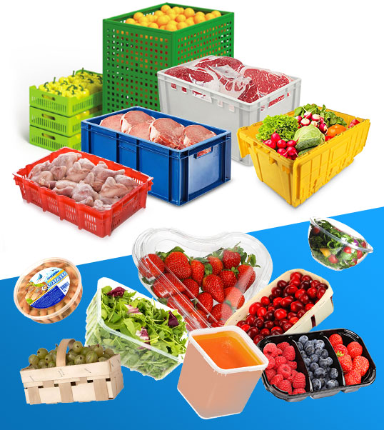 Пластиковые контейнеры и лотки для мяса, овощей, фруктов
