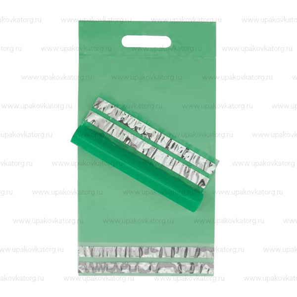 Курьерский пакет с ручкой 245x330 мм зеленый возвратный купить оптом