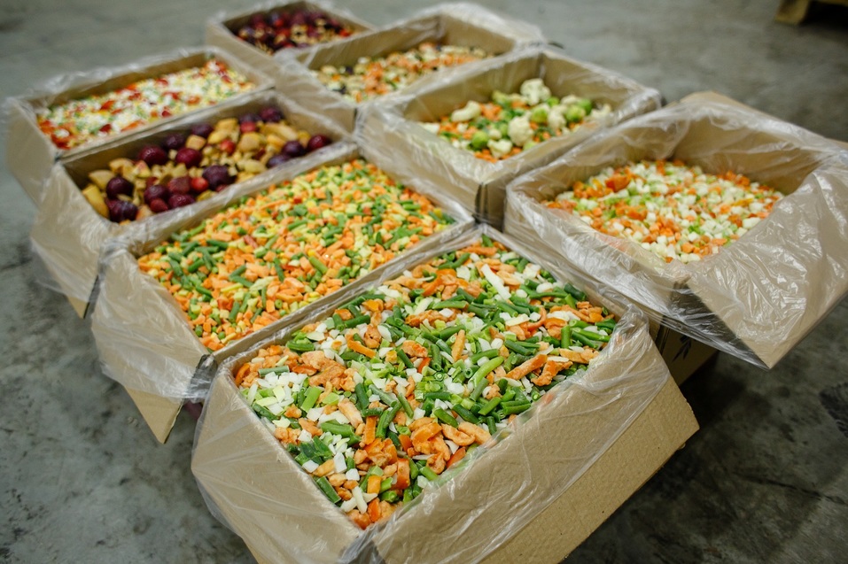 Замороженные овощи в коробке с мешком-вкладышем ПСД