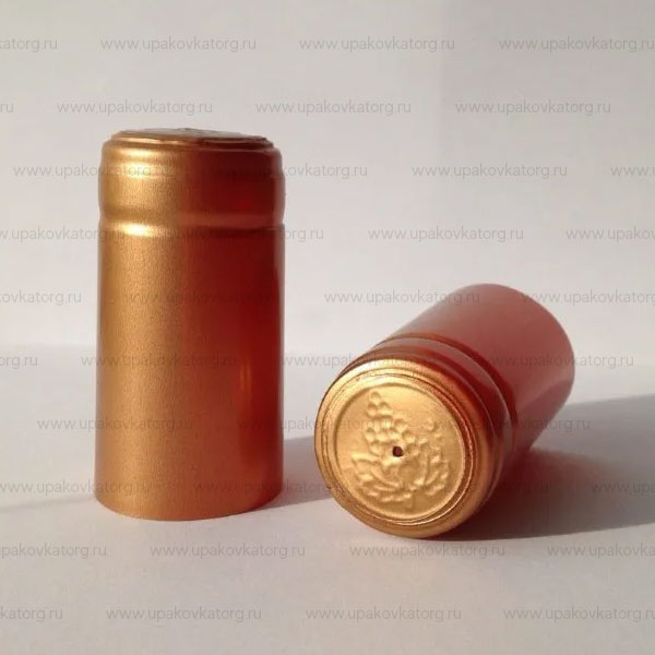 Термоусадочный колпачок золотой 31х55 мм для бутылок