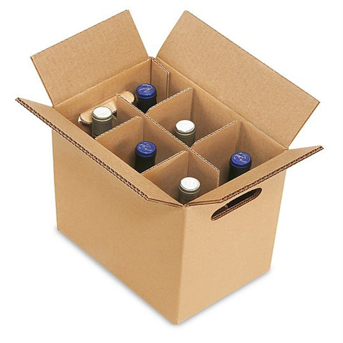 Картонная коробка с внутренними вкладышами для упаковки бутылок