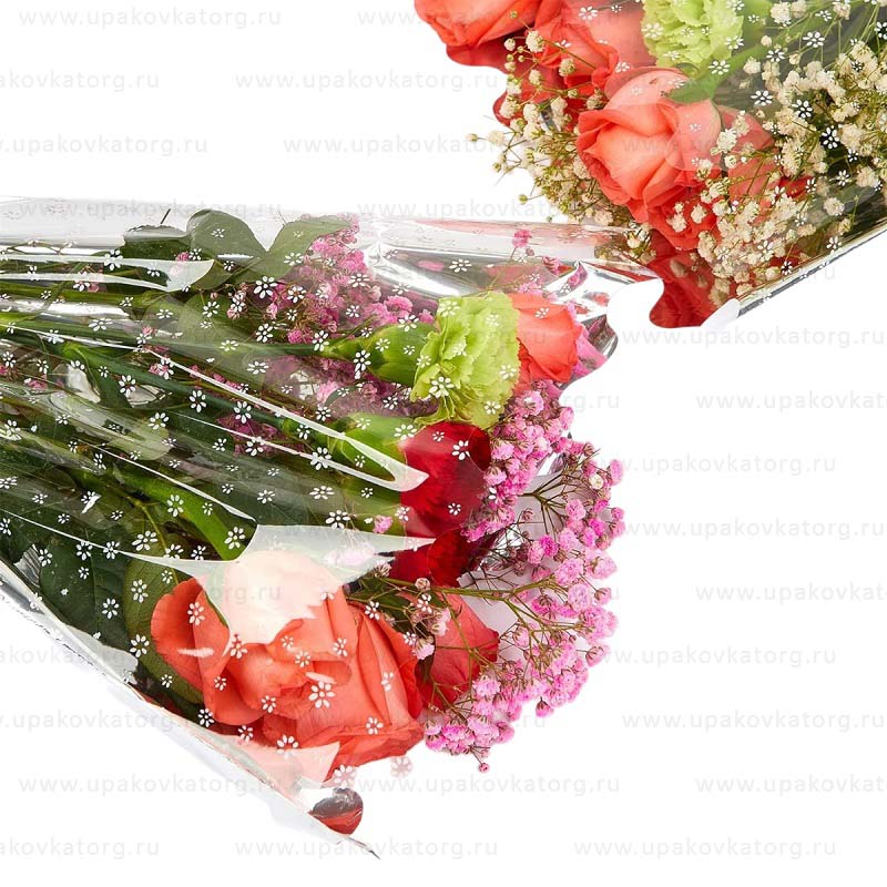 Цветы в пакете 10х34х80см для цветов с металлизированной стороной