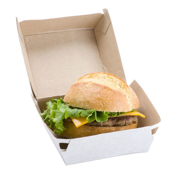 Коробка с гамбургером, белая