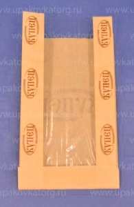 образец пакета для хлеба из крафт-бумаги с окном