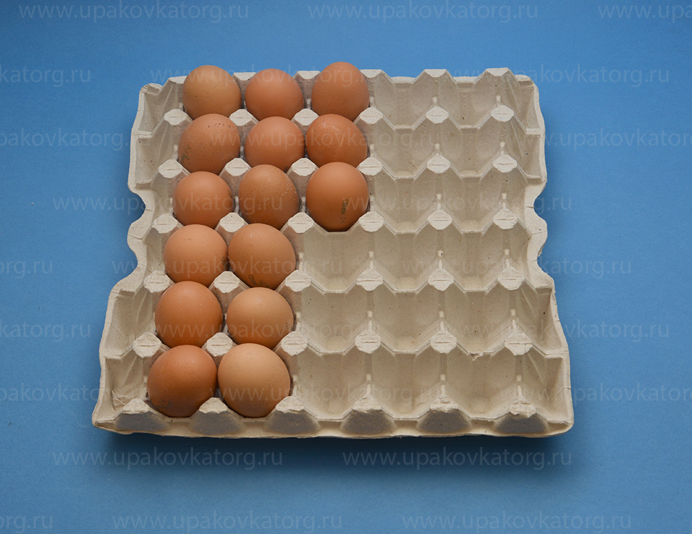 Куриные яйца на бугорчатой прокладке
