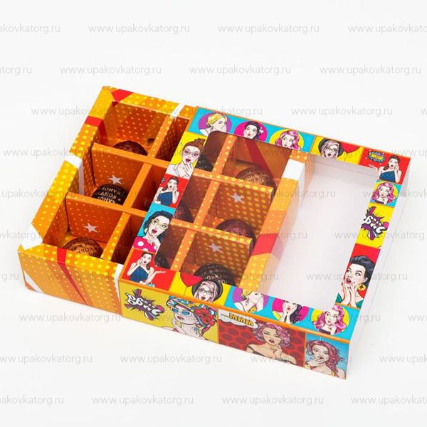 Коробка для 9 конфет POP ART