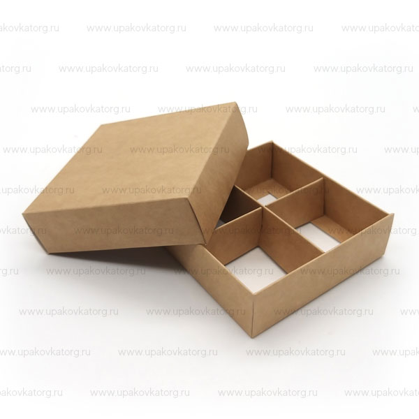 Коробка для 4 конфет с крышкой без окна