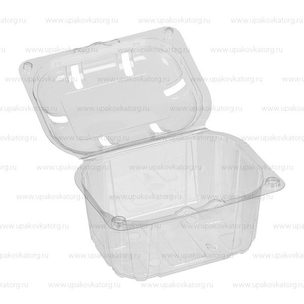 Контейнер одноразовый пластиковый прозрачный с откидной крышкой 125х93х75 - 188х115х58 мм 