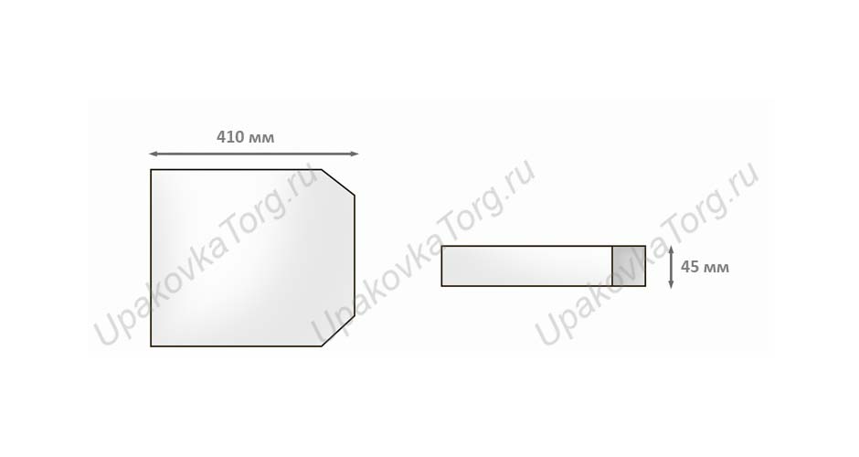 Схематичное изображение товара - Коробка для пиццы 410х410х45 мм