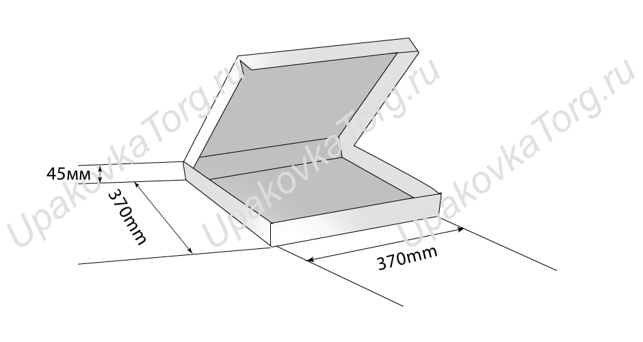 Схематичное изображение товара - Коробка для пиццы 370х370х45 мм