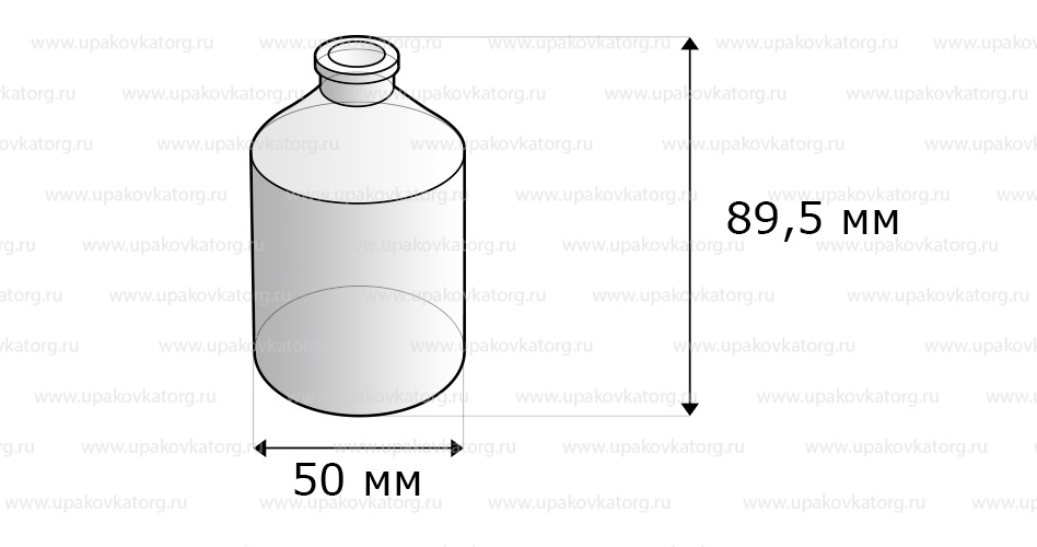 Схематичное изображение товара - Пластиковый флакон 100 мл, ПП