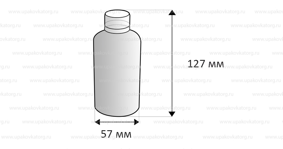 Схематичное изображение товара - Флакон с мерным стаканчиком 200 мл, ПЭТ 