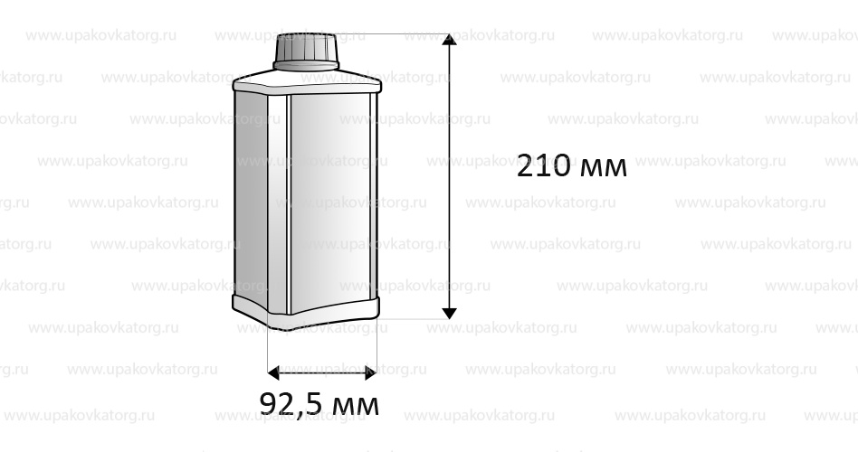 Схематичное изображение товара - Фармацевтический флакон 500-1000 мл, ПВД