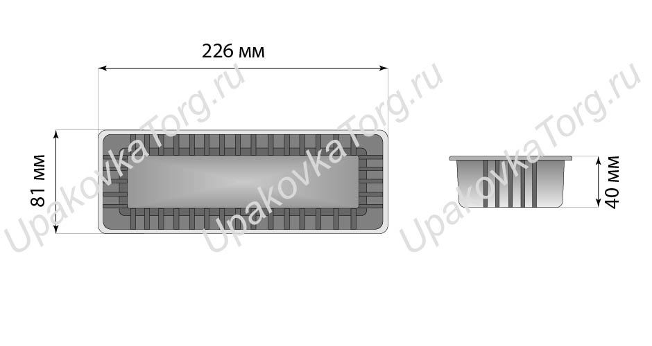 Схематичное изображение товара - Коррекс 226x81x40 мм, ОПС