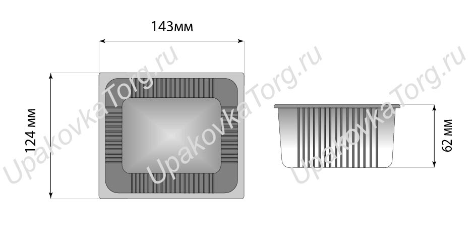 Схематичное изображение товара - Коррекс 143x124x62 мм, ОПС