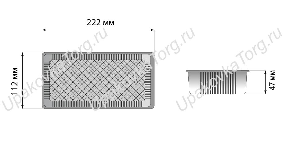 Схематичное изображение товара - Коррекс 222x112x47 мм, ОПС