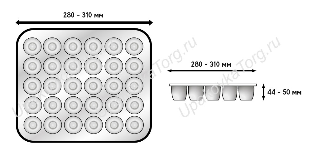 Схематичное изображение товара - Картонный лоток для 30 яиц