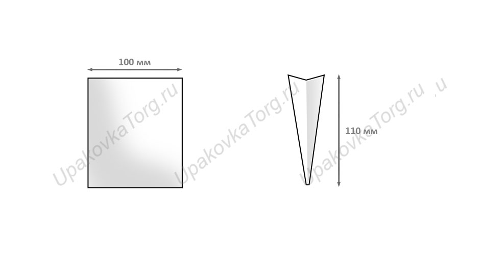 Схематичное изображение товара - Пакет для картошки фри 110х100 мм