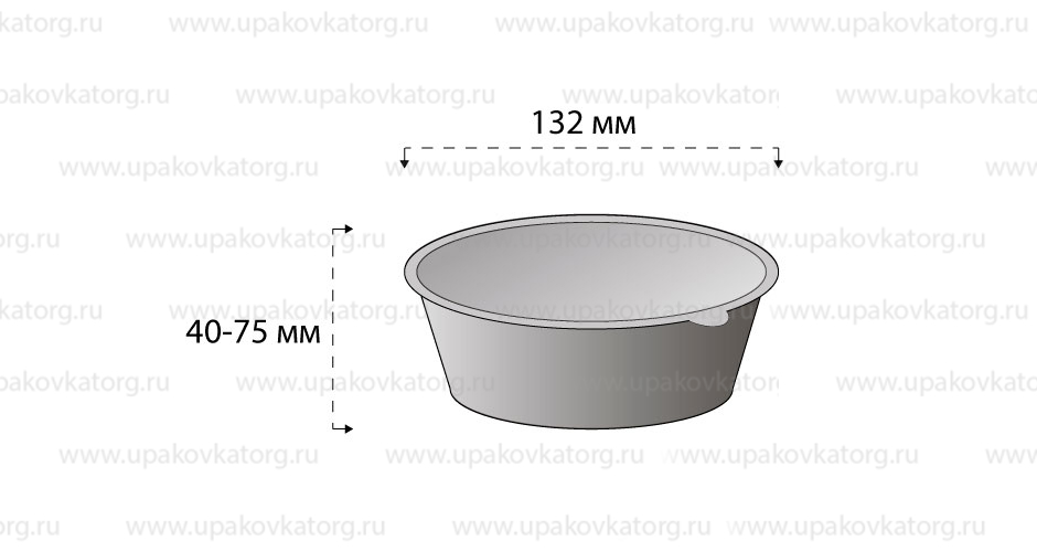 Схематичное изображение товара - Контейнер круглый для салатов, d-132 мм, ПС