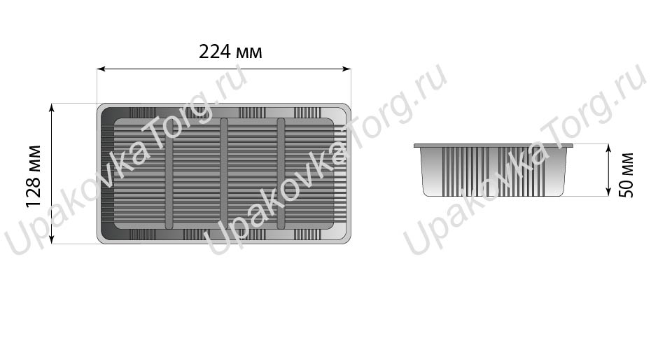 Схематичное изображение товара - Коррекс 224x128x50 мм, ОПС