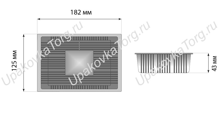 Схематичное изображение товара - Коррекс 182x125x43 мм, ОПС