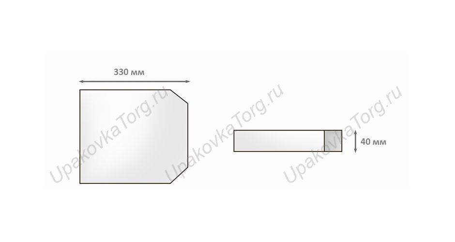 Схематичное изображение товара - Коробка для пиццы круглая 330х330х40 мм