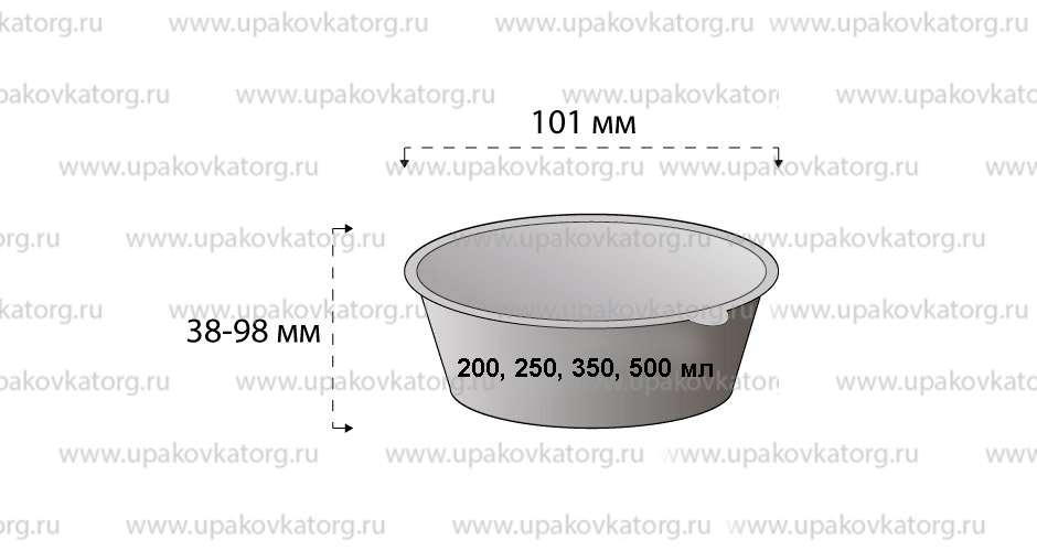 Схематичное изображение товара - Контейнер для салатов, d-101 мм, ПП