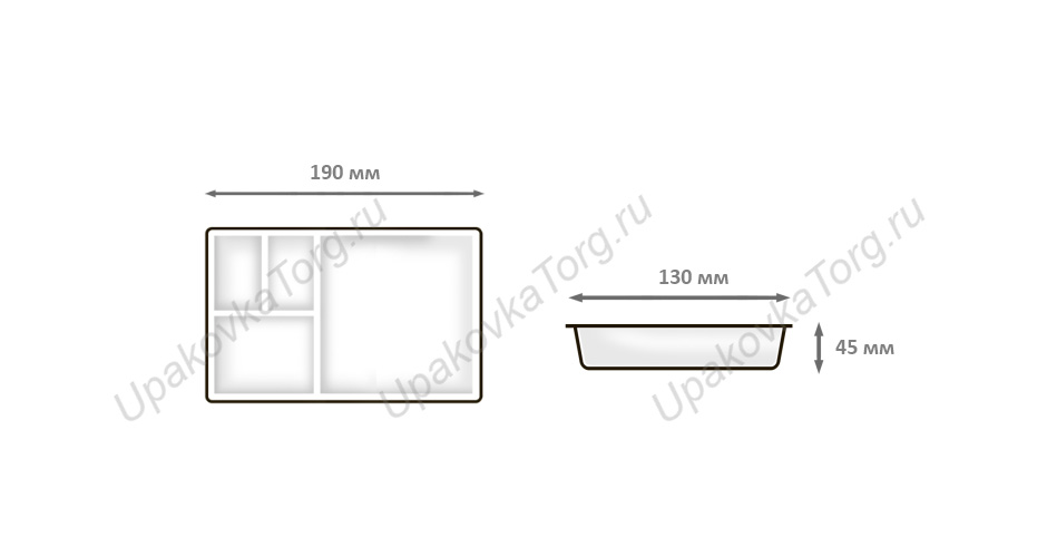 Схематичное изображение товара - Дно контейнера для суши, ПВХ